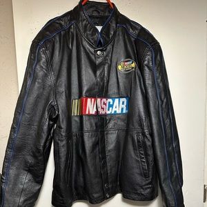 Vintage Black leather NASCAR jacket size M
